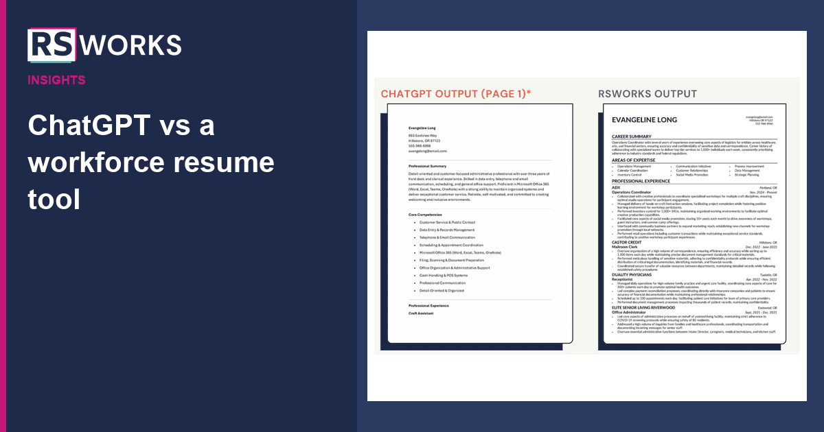 ChatGPT vs. a workforce program tool: what actually differs for resume writing