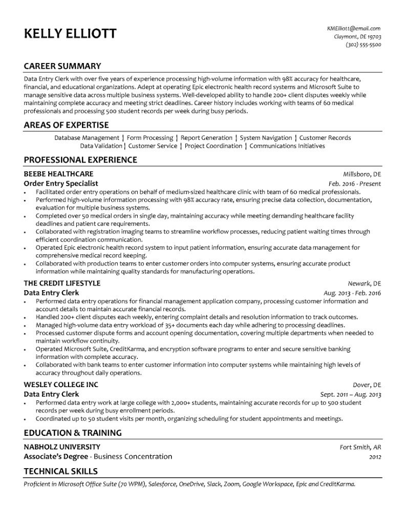RS Works resume for Kelly Elliott